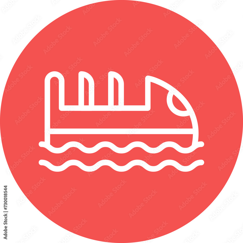 Fototapeta premium Log Flume Icon Style