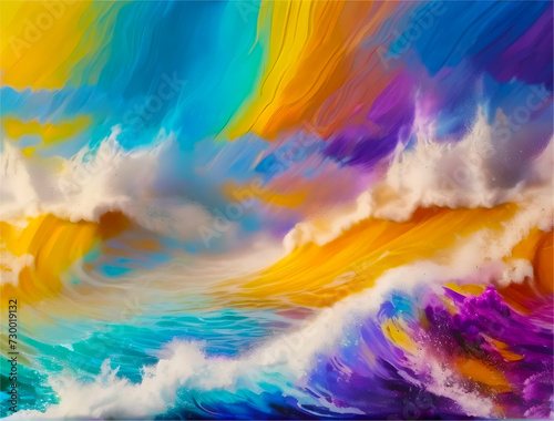 waves of white , orange , yellow and purple color colorful background