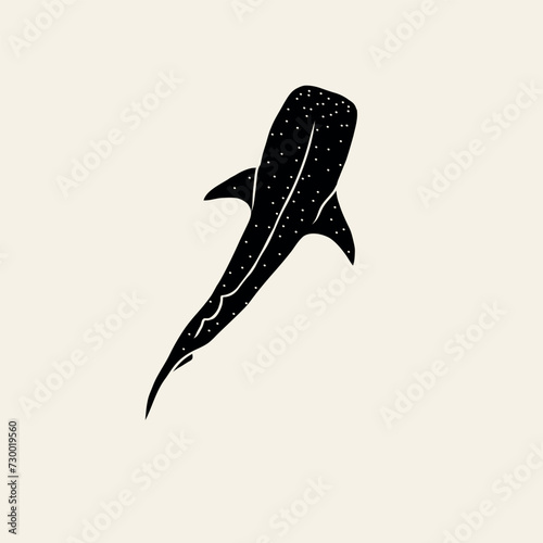 Flat vector whale shark illustration