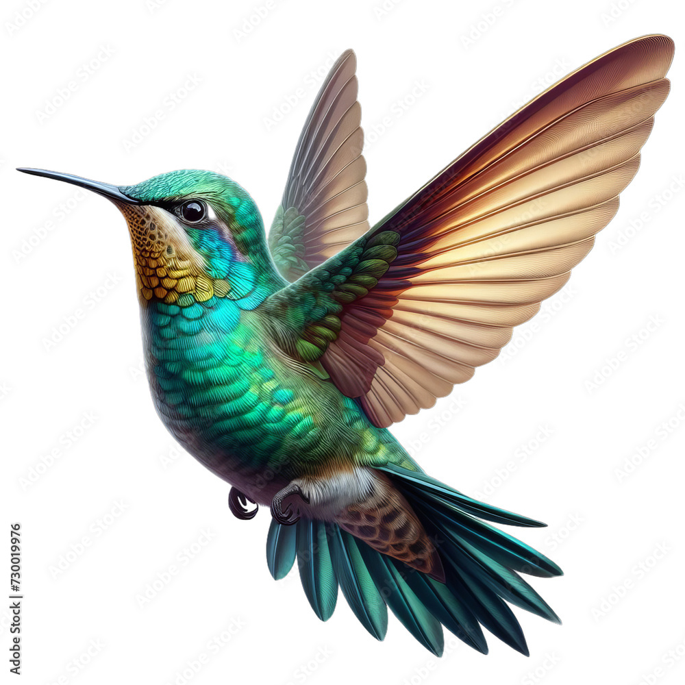 Obraz premium A Hummingbird isolated on transparent or white background, png