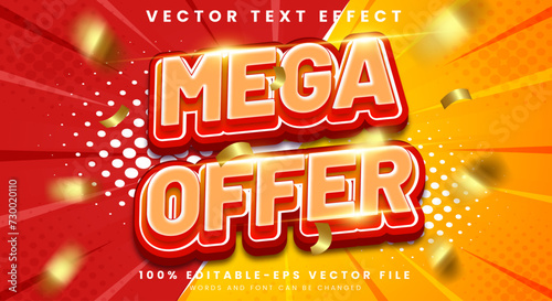 Super Mega Offer 3D editable text effect Template