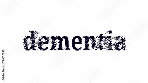 Dementia, 4k text animation loop, in 2 options