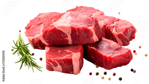 Raw beef meat on transparent background