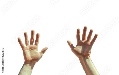 Hands Reaching in Clear Blue on Transparent Background, PNG, 