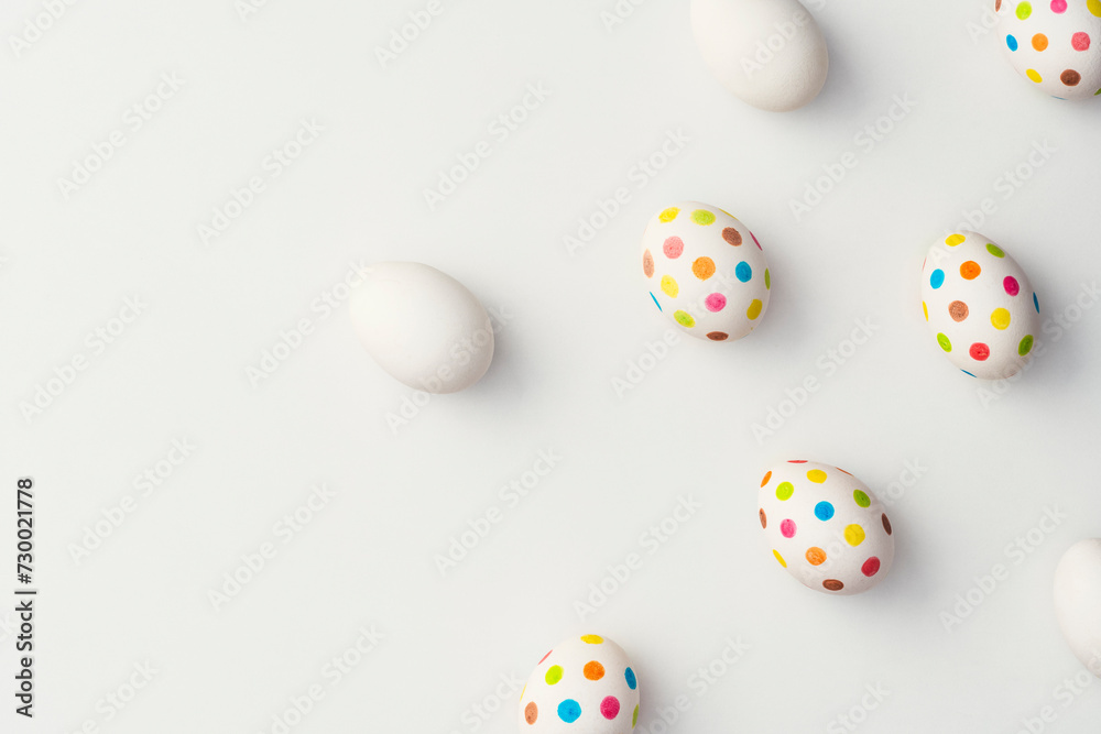 Spotty painted colourful easter eggs