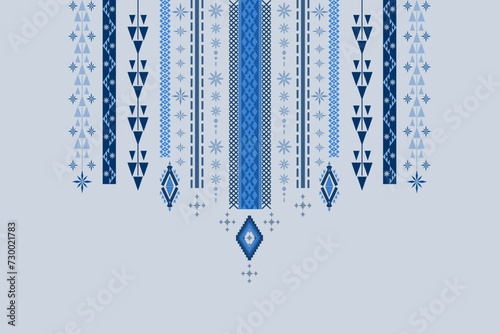 Neckline embroidery geometric traditional pattern. Native Aztec style design for fabric, elements, printing, interior, patchwork, ornaments, decorative, illustration, vector