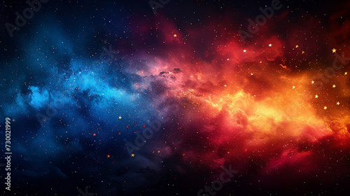 Wavy and spacial abstract background in red and navy blue 