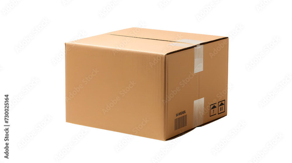 Cardboard box isolated on white background, Mockup Cardboard box isolated on white background, Mockup