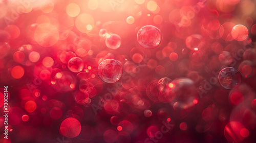 Red bubble with bokeh background