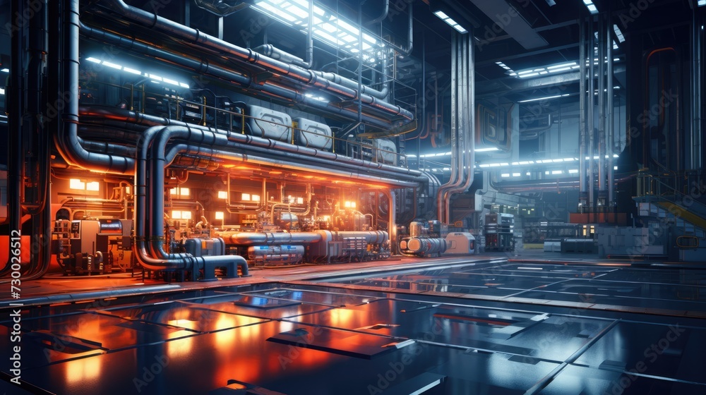 Modern factory with high-tech machines