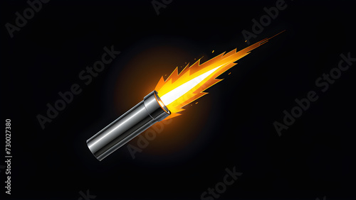 welding torch isolated on a black background. with black copy space. 