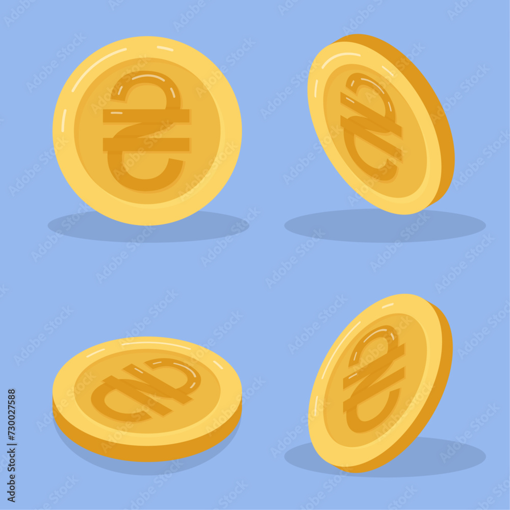 Ukrainian hryvnia gold coin vector illustration Ukrainian hryvnia gold coin vector illustration