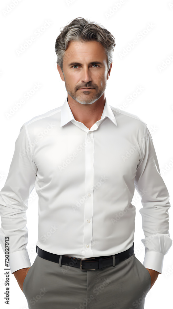 Portrait of a mid-aged man, businessman, confident, happy, isolated on transparent background Portrait of a mid-aged man, businessman, confident, happy, isolated on transparent background