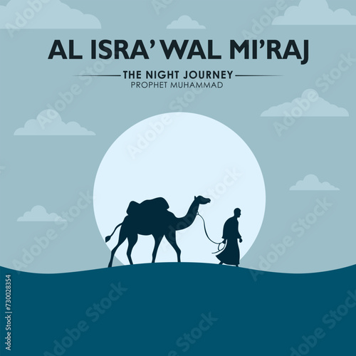 isra miraj, concept in flat design. posters, social media, and banners