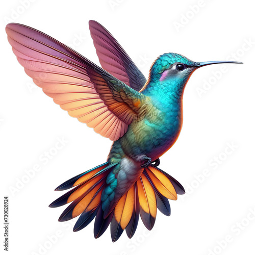 A Hummingbird isolated on transparent or white background, png photo