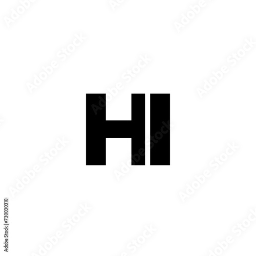 Free Download Letter H and I, HI logo design template. Minimal monogram initial based logotype. - GFXLoad