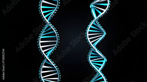 DNA helix icon clipart isolated on a black background. with black copy space.