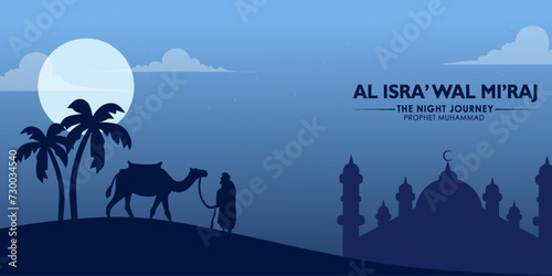 isra miraj, concept in flat design. posters, social media, and banners
