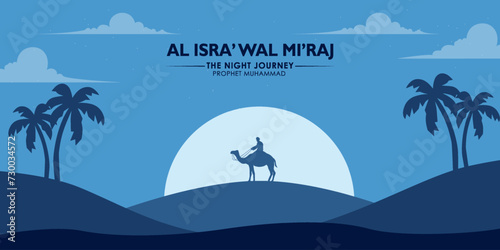 isra miraj, concept in flat design. posters, social media, and banners