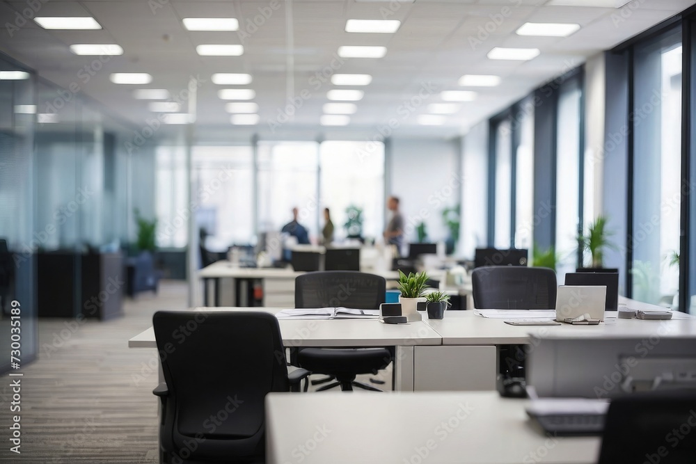 Blurry Image of People in a Business Setting in office Bokeh Background