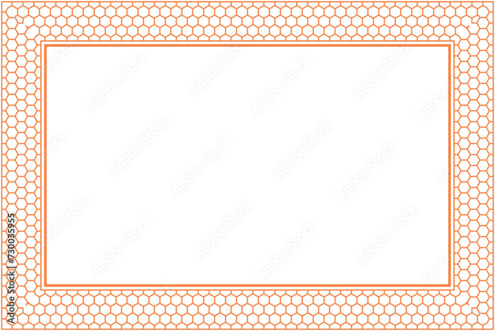 Vector illustration for rectangular border frame, honeycomb shape. Suitable for frames, certificates, covers, etc