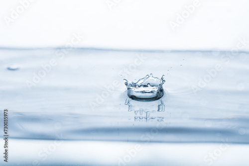 Dynamic water splash against a pristine white backdrop, perfect for advertising campaigns, product presentations, or refreshing summer-themed content.