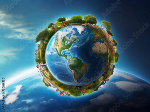Our planet, our health. World Health day 2024 concept 3d background. World health day concept text design with doctor stethoscope. © HASSAN