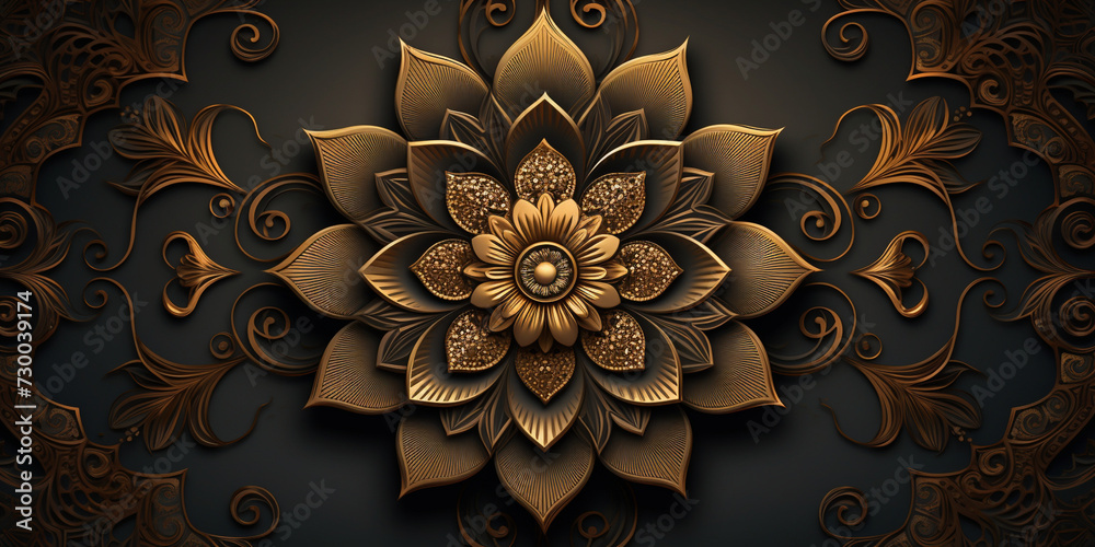 Border frame ornamental mandala with a black background, Islamic background suitable for Eid greetings Fitr Adha Muharram Ramadan, 
