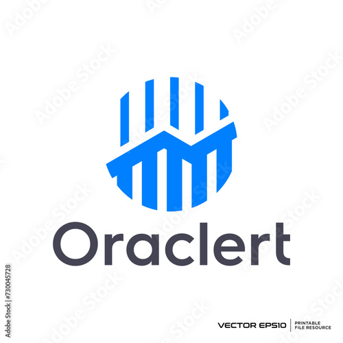 Analytics technology line logo vector illustration