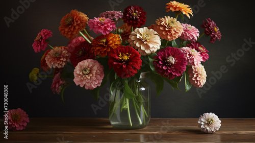 vibrant Zinnia bouquet bathed in soft morning light.  © Possibility Pages