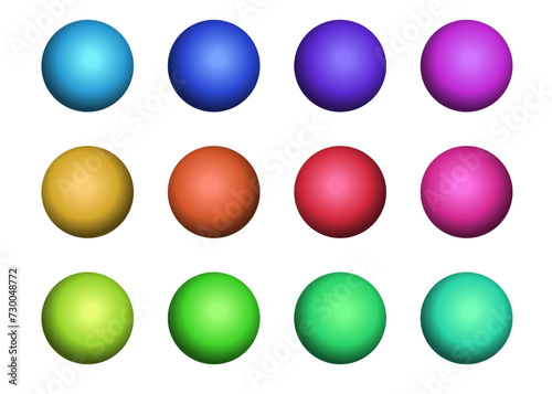 Set of multi colored balls. Design element. Vector illustration.