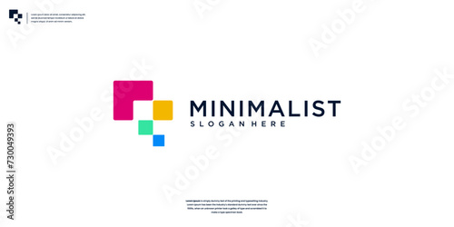 Monogram R digital tech logo design