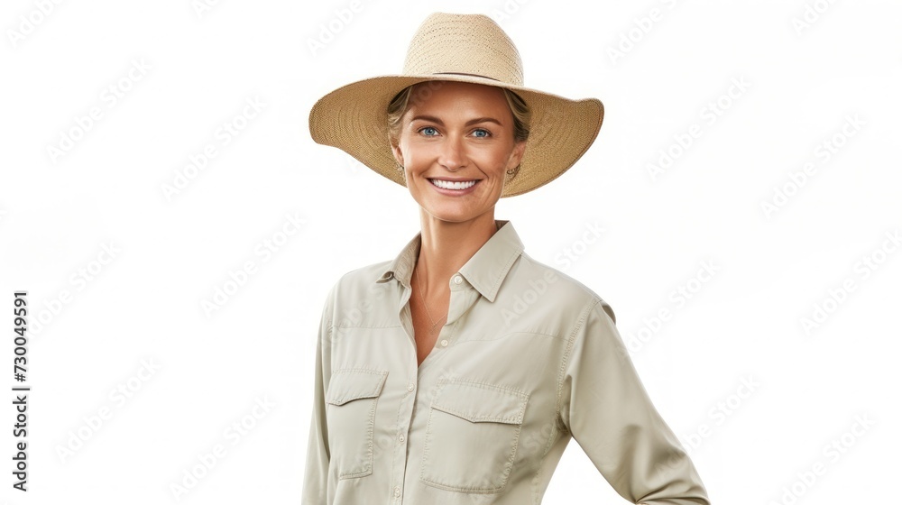 Woman, Agribusiness and Farming profession, smiling, white background, Woman, Agribusiness and Farming profession, smiling, white background,