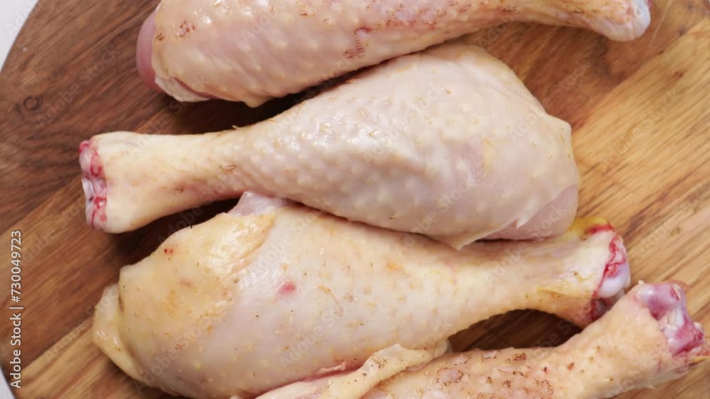 raw chicken thighs on wooden surface top view raw chicken thighs on wooden surface top view