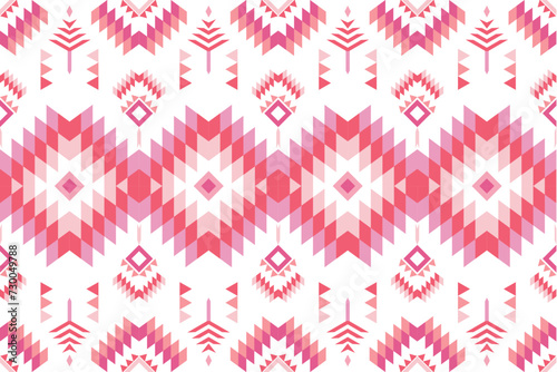 pink valentine geometric Aztec style. Mosaic on the tile. African Moroccan pattern. Ethnic carpet. pink valentine Tribal vector ornament. Aztec geo pattern. Native design for fabric print. seamless