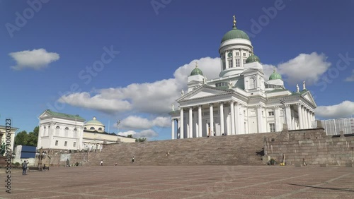 The Helsinki Cathedral located on the Senate square, the central square of the city. photo