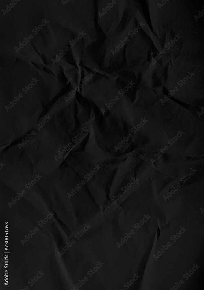 Fototapeta premium Black Crumpled Paper Background