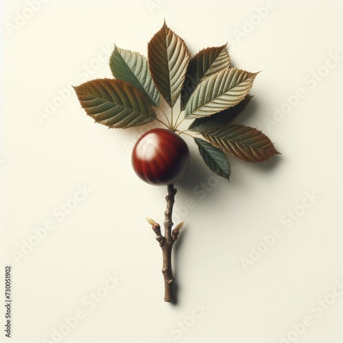chestnut fruit on white 