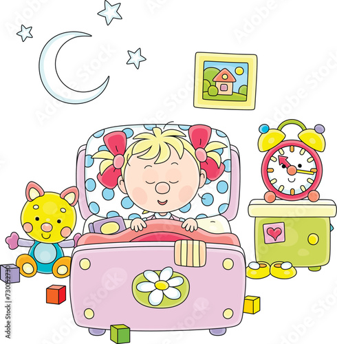 Cute little girl sleeping i...