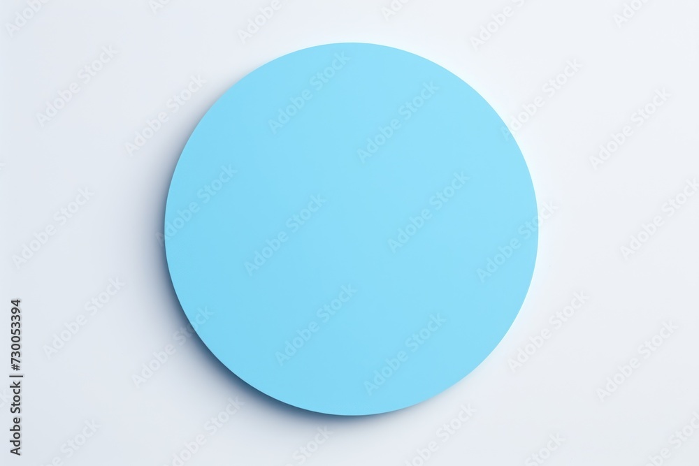 Abstract minimal color paper background. Blue round circle on white background.