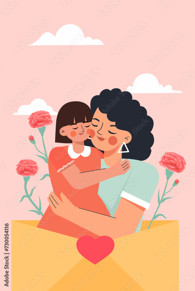 Mother and daughter vector illustration Mother and daughter vector illustration