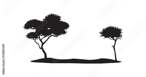 savanna landscape vector silhouette