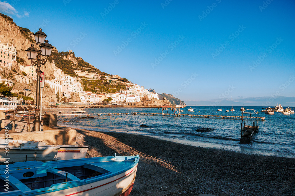 Obraz premium Amalfi Coast, traveling in Italy, landscapes and nature.