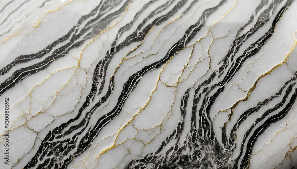 Fototapeta premium Oryginalna tekstura z kamienia naturalnego howlit, biało czarna, dekoracja płytka generative ai