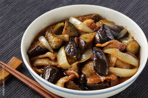 ナスと豚バラの炒め物