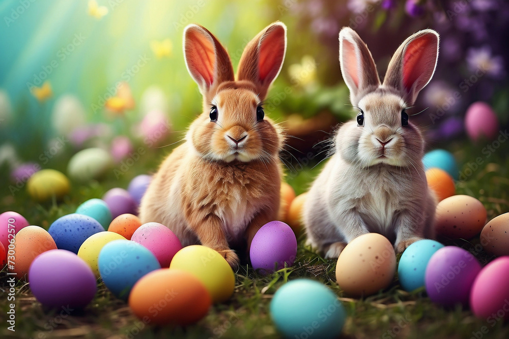 Easter Monday Template Design with Rabbits and Eggds for Social Media Story Easter Monday Template Design with Rabbits and Eggds for Social Media Story
