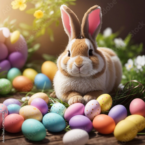 Easter Monday Template Design with Rabbits and Eggds for Social Media Story