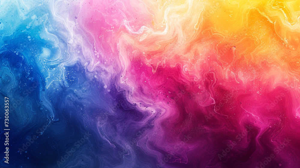 Abstract watercolor paint wave background with gradient rainbow color and liquid fluid grunge texture. Colorful spectrum wave for graphic resource background. 