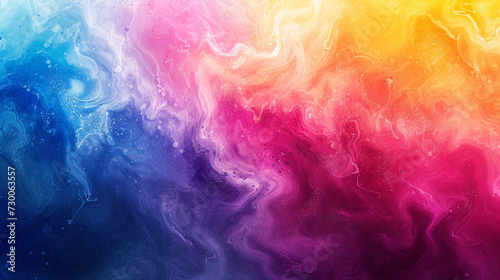 Abstract watercolor paint wave background with gradient rainbow color and liquid fluid grunge texture. Colorful spectrum wave for graphic resource background.  photo