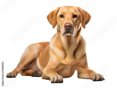 Friendly Labrador Retriever  isolated on a transparent or white background